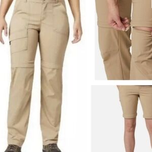 Columbia Convertible Tan Omni Shade Sun Protection Cargo Fishing Hiking Pants 16